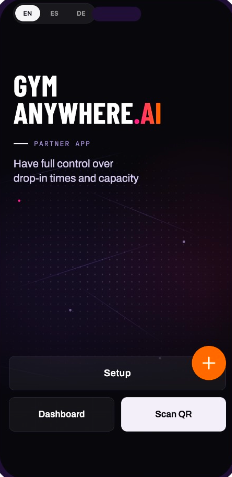 Partner app: start screen
