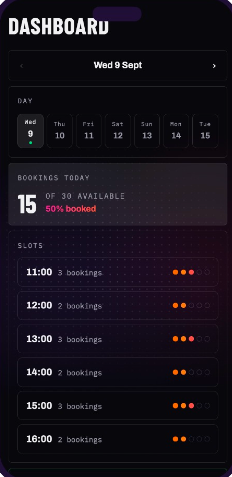 Partner app: dashboard
