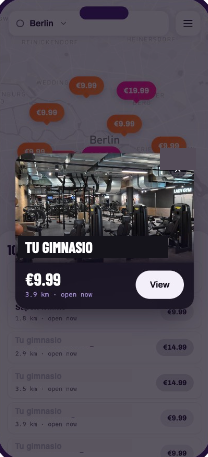 Traveller app: gym details